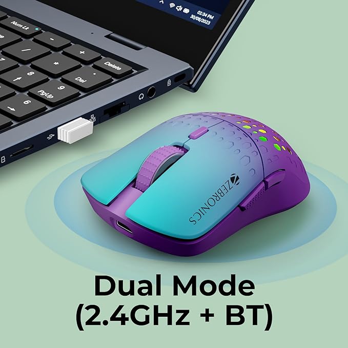 ZEBRONICS Marine Wireless Gaming Mouse with Rechargeable Battery