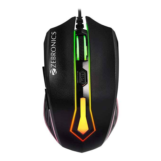 ZEBRONICS Sniper High Precision Wired Gaming Mouse with Multicolor LED Lights
