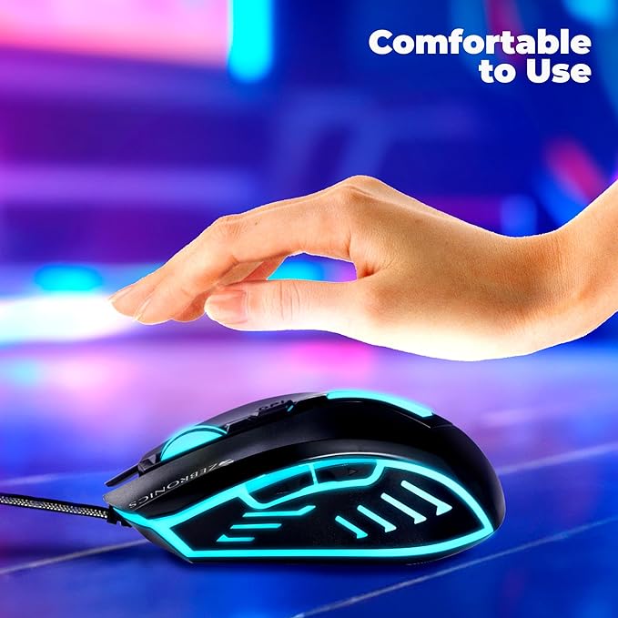 ZEBRONICS Sniper High Precision Wired Gaming Mouse with Multicolor LED Lights