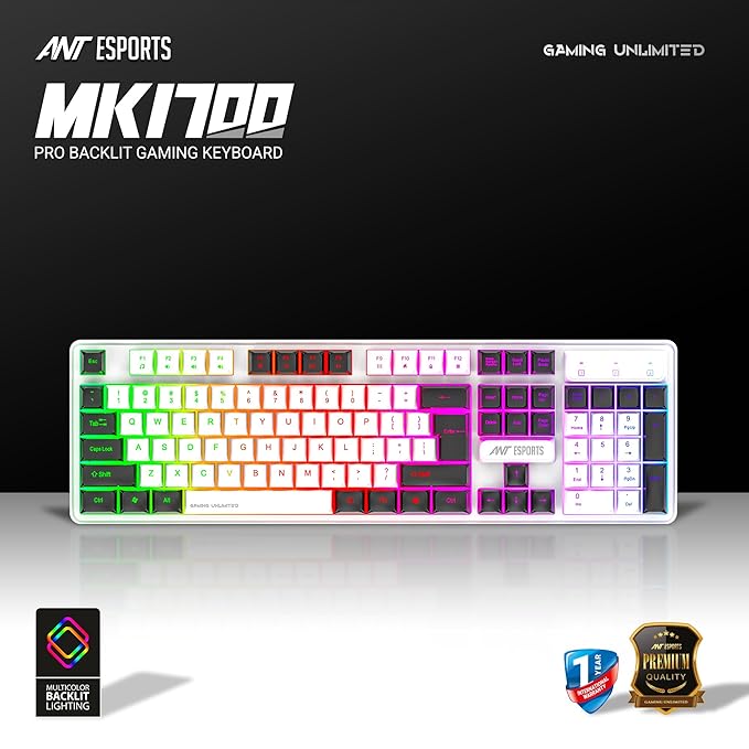 Ant Esports MK 1700 Wired Membrane Gaming Keyboard with Backlit RGB LED