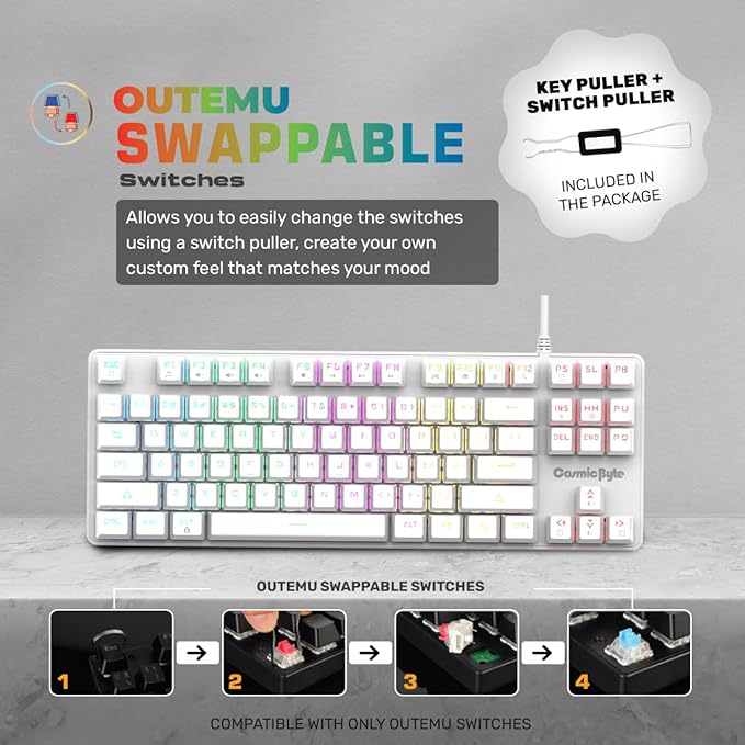 Cosmic Byte CB-GK-37 Firefly Per-Key RGB TKL Wired Mechanical Keyboard