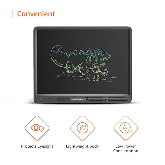 Amazon Basics Writing Tablet with 15-inch rainbow colour LCD screen and Stylus Pen