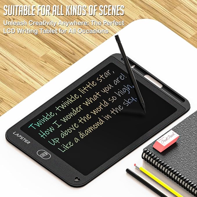 Lapster Multicolour LCD Writing Tablet 8.5 inches Screen Slate for Kids Writing Pad for Kids