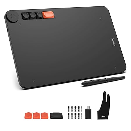 VEIKK Voila L Graphics Pen Tablet 10x6 Inch Drawing Tablet with 4 Customized