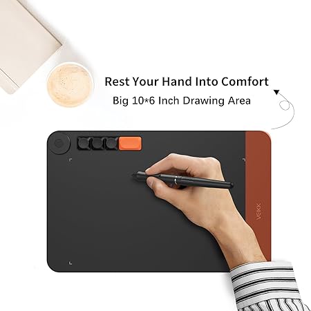 VEIKK Voila L Graphics Pen Tablet 10x6 Inch Drawing Tablet with 4 Customized