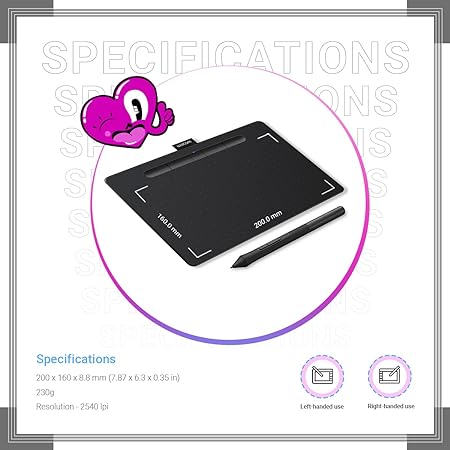 Wacom Intuos Bluetooth CTL-4100WL/K0-CX Digital Graphics Pen Tablet