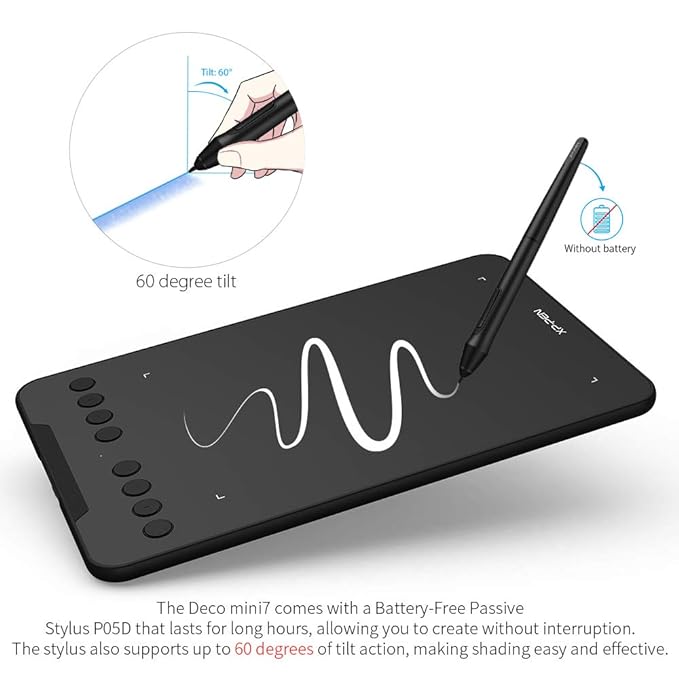 XP PEN XP-PEN Deco Mini 7 Graphics Tablet (7 x 4.37 inches) Pen Tablet with 8192