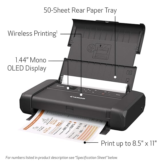 Canon Pixma TR150 Wireless Portable WiFi Inkjet Printer USB