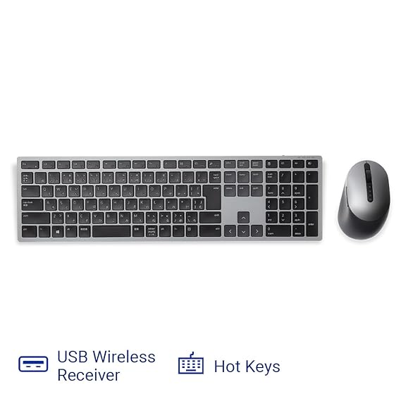 Dell KM7321W Multi-Device Wireless Keyboard and Mouse Combo with Programmable Keys and Mouse Buttons