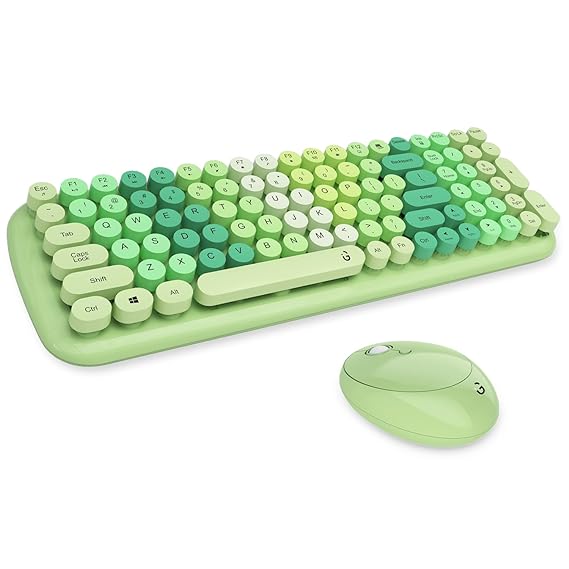 i GEAR KeyBee Retro Typewriter Inspired 2.4GHz Wireless Keyboard with Mouse Combo