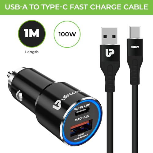 Ultraprolink Mach 145W All Protocol Dual USB Car Charger with 1m Cable UM1160