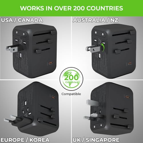 Ultraprolink Travel Mate PD35 World Travel Adapter & 5 USB GaN Charger UM1187