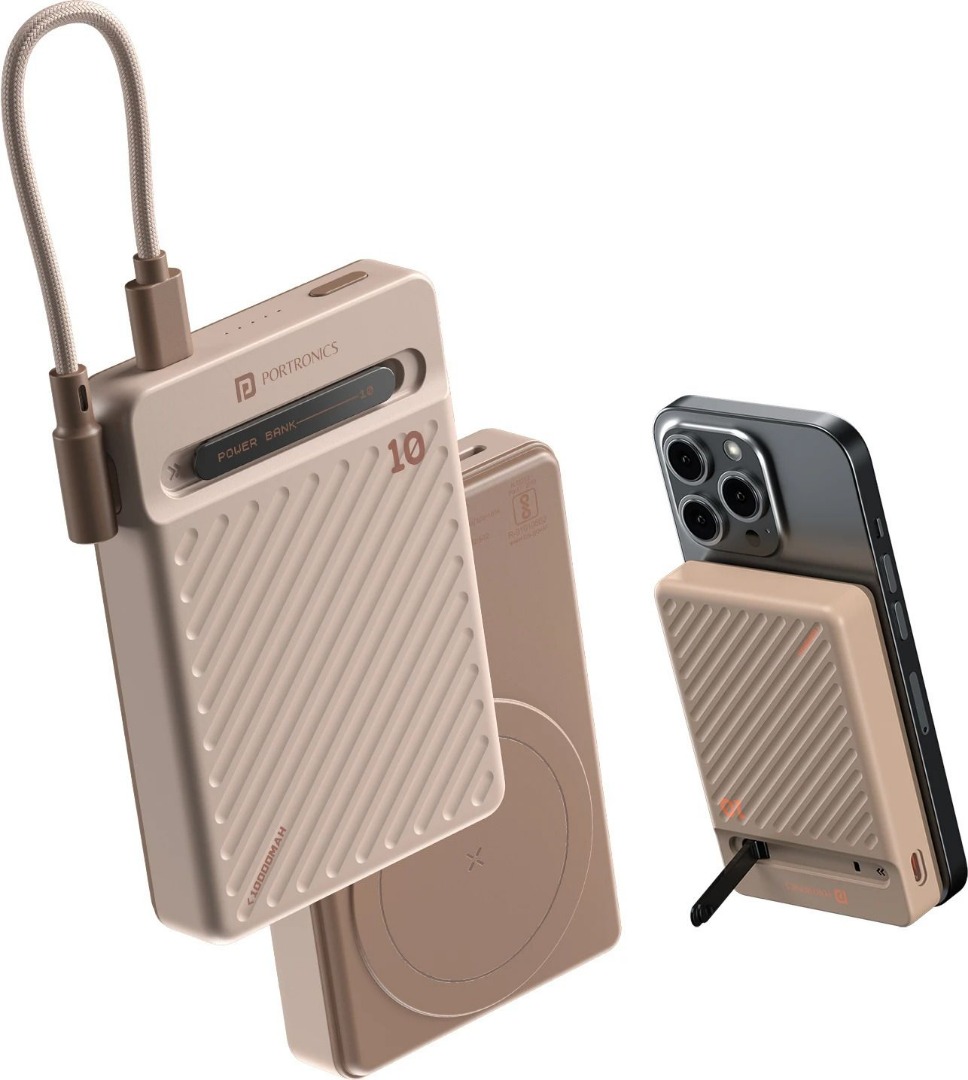 Portronics 10000 mAh 20 W Wireless Slim Pocket Size Power Bank