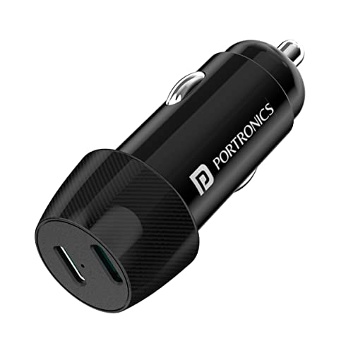 Portronics 40W Car Power 14 Fast Car Charger with Dual Type-C Output