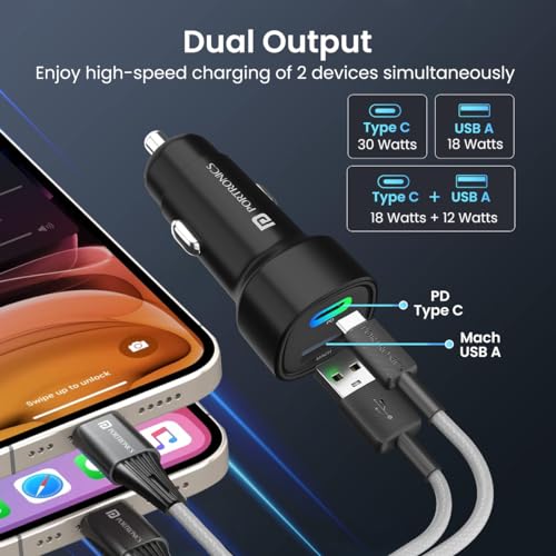 Portronics Car Power 30 Dual Output Fast Car Charger