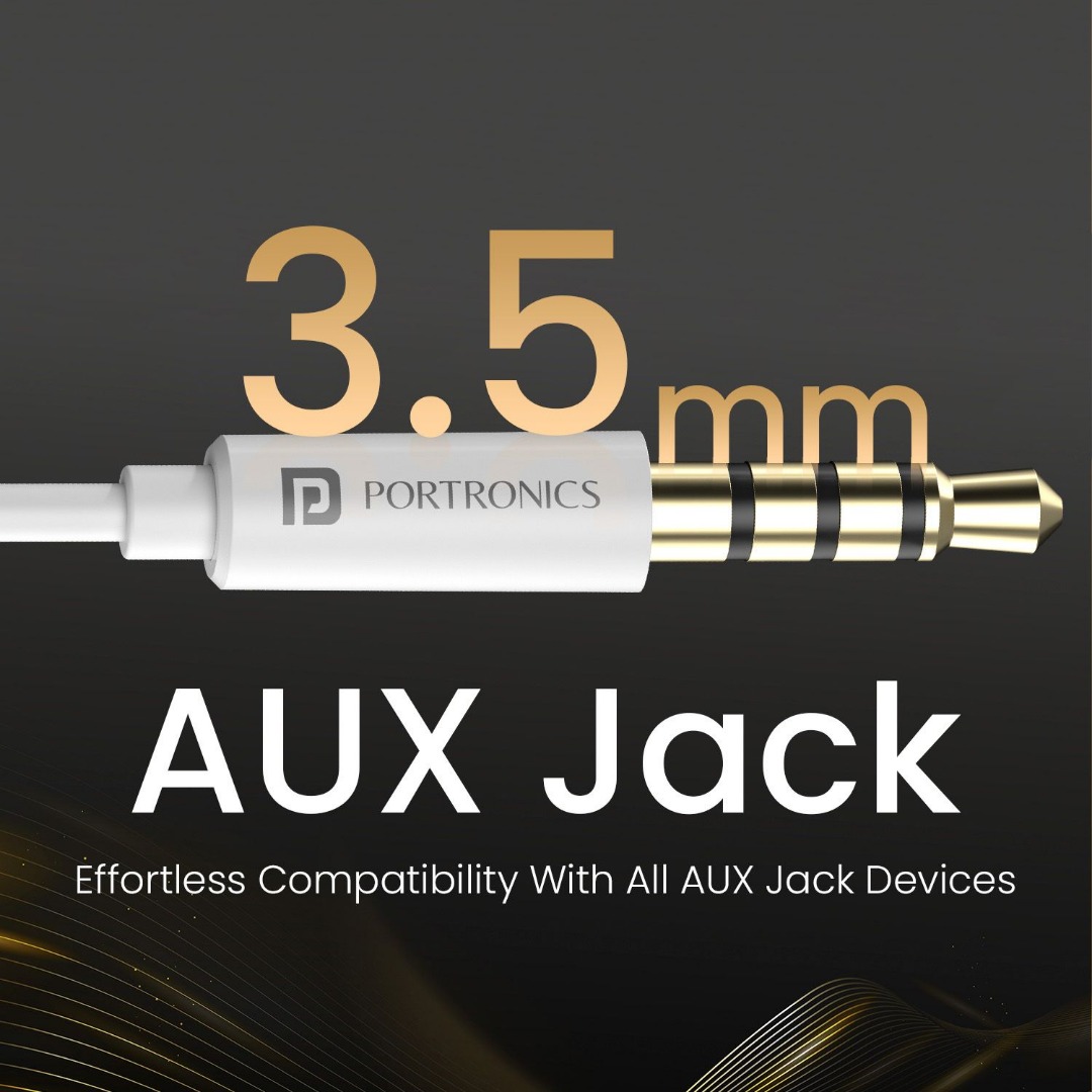 Portronics Conch Theta A 3.5mm Earphone With HD Quality In-Line Mic,14.2mm Driver Wired