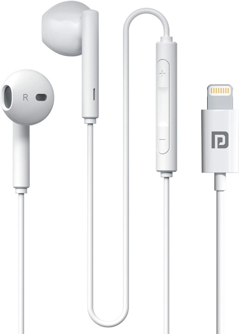 Portronics Conch Theta L 8 Pin Wired Earphone With HD Quality In-Line Mic,14.2mm Driver Wired