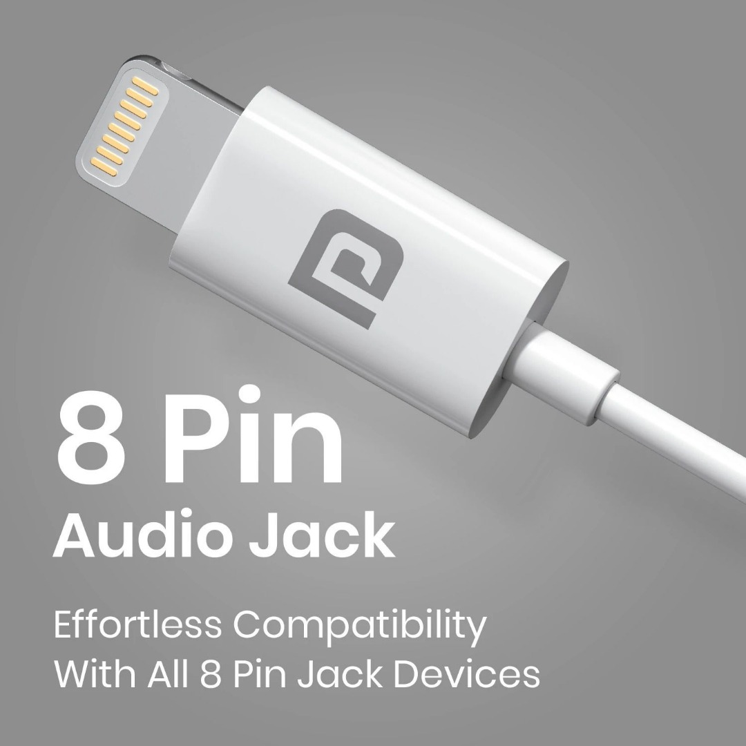 Portronics Conch Theta L 8 Pin Wired Earphone With HD Quality In-Line Mic,14.2mm Driver Wired