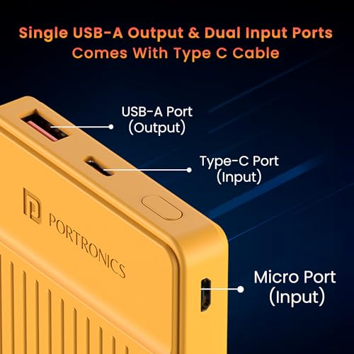 Portronics Luxcell B12 10,000mAh 12W Power Bank (Micro & Type C)