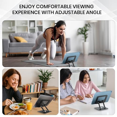 Portronics My Buddy A1, Metal Tablet Stand, 360° Rotating Base