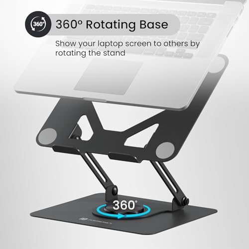 Portronics My Buddy K11 Metal Laptop Stand with 360° Rotation, 10 kg Max Weight for Laptops & MacBook
