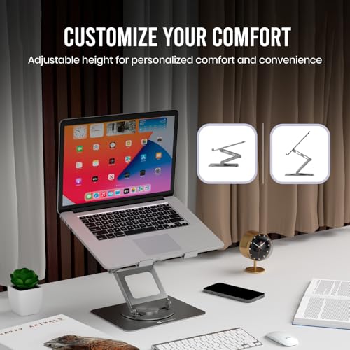 Portronics My Buddy K11 Pro Metal Laptop Stand with 360° Rotation,10 Kgs Max Weight for Laptops & MacBook