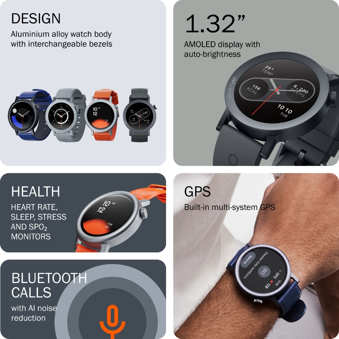 CMF by Nothing | 1.32" AMOLED Display | Auto-Brightness | GPS & Gesture Control | Watch Pro 2 Smartwatch with 3D Warm-up Guide, BT Calling & IP68 Resistance