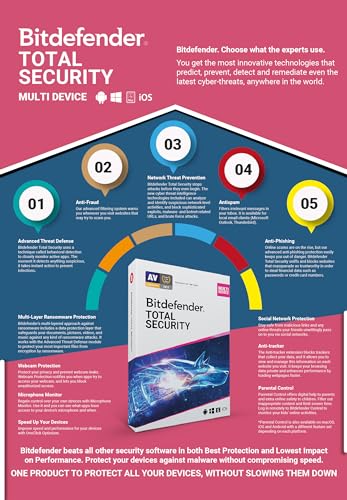 BitDefender Total Security Latest Version (Windows / Mac / Android / iOS) - 3 Devices, 3 Years (Email Delivery in 2 hours - No CD)