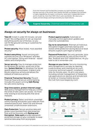 Kaspersky Small Office Security Latest Version- 5 PCs, 1 File Server, 1 Year (CD) + 5 Mobile Devices