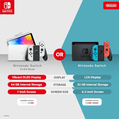Nintendo Switch OLED model With Neon Red & Neon Blue Joy-Con