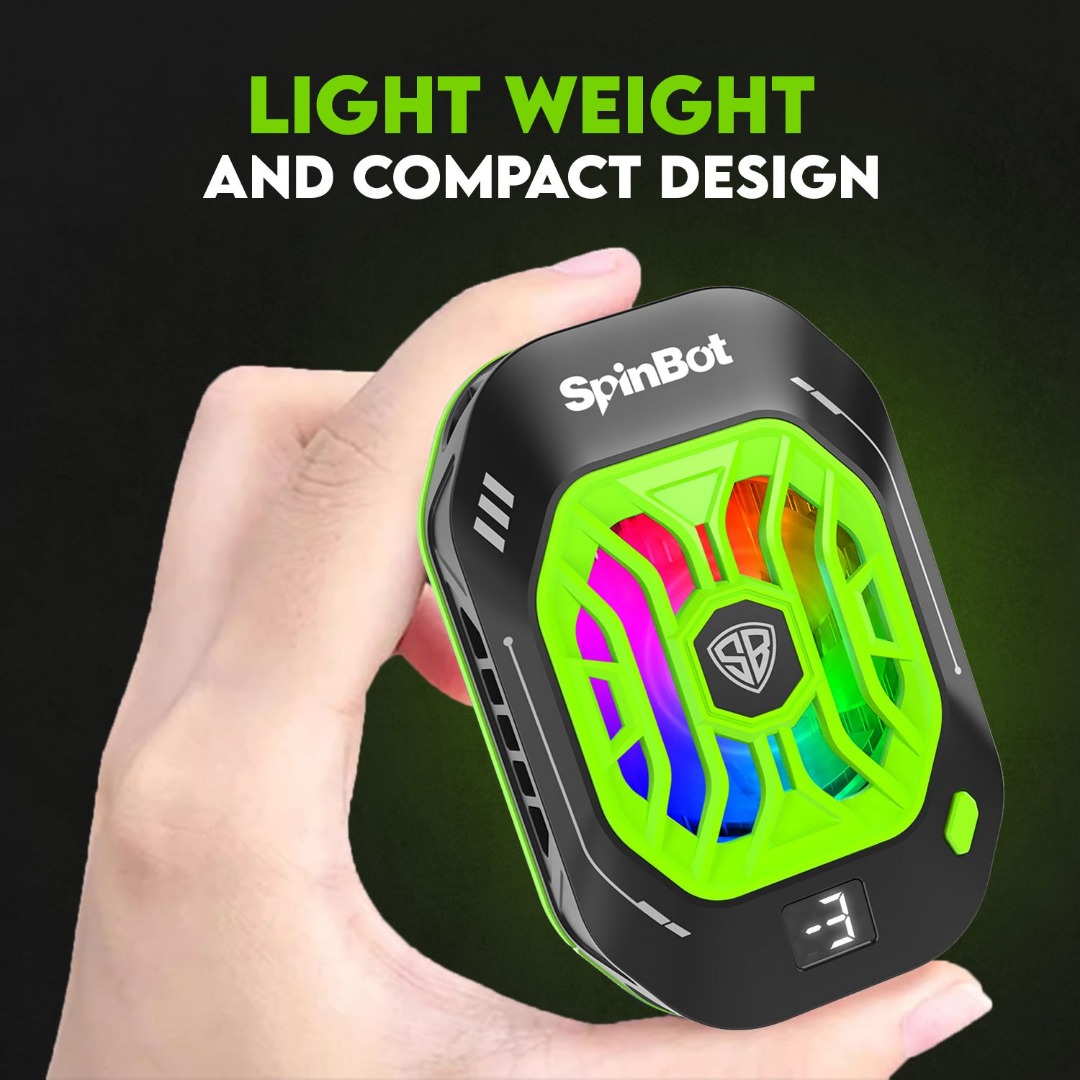 SpinBot IceDot Neo semi-conductor based Mobile Cooler with Temperature Display|RGB Light  Gaming Accessory Kit