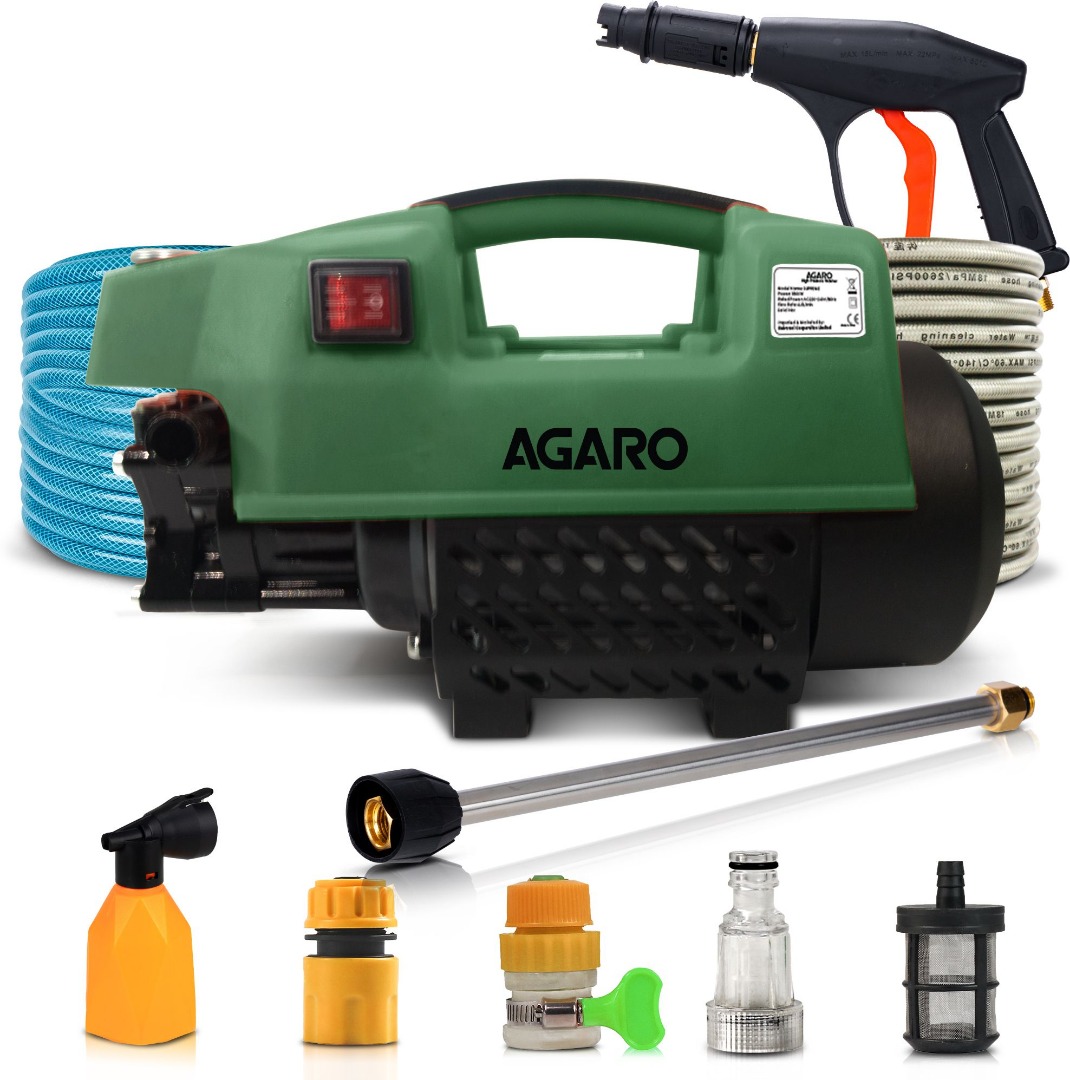 AGARO Supreme High, 1800 Watts, 120 Bars, 8 Meters Outlet Hose, Pressure Washer