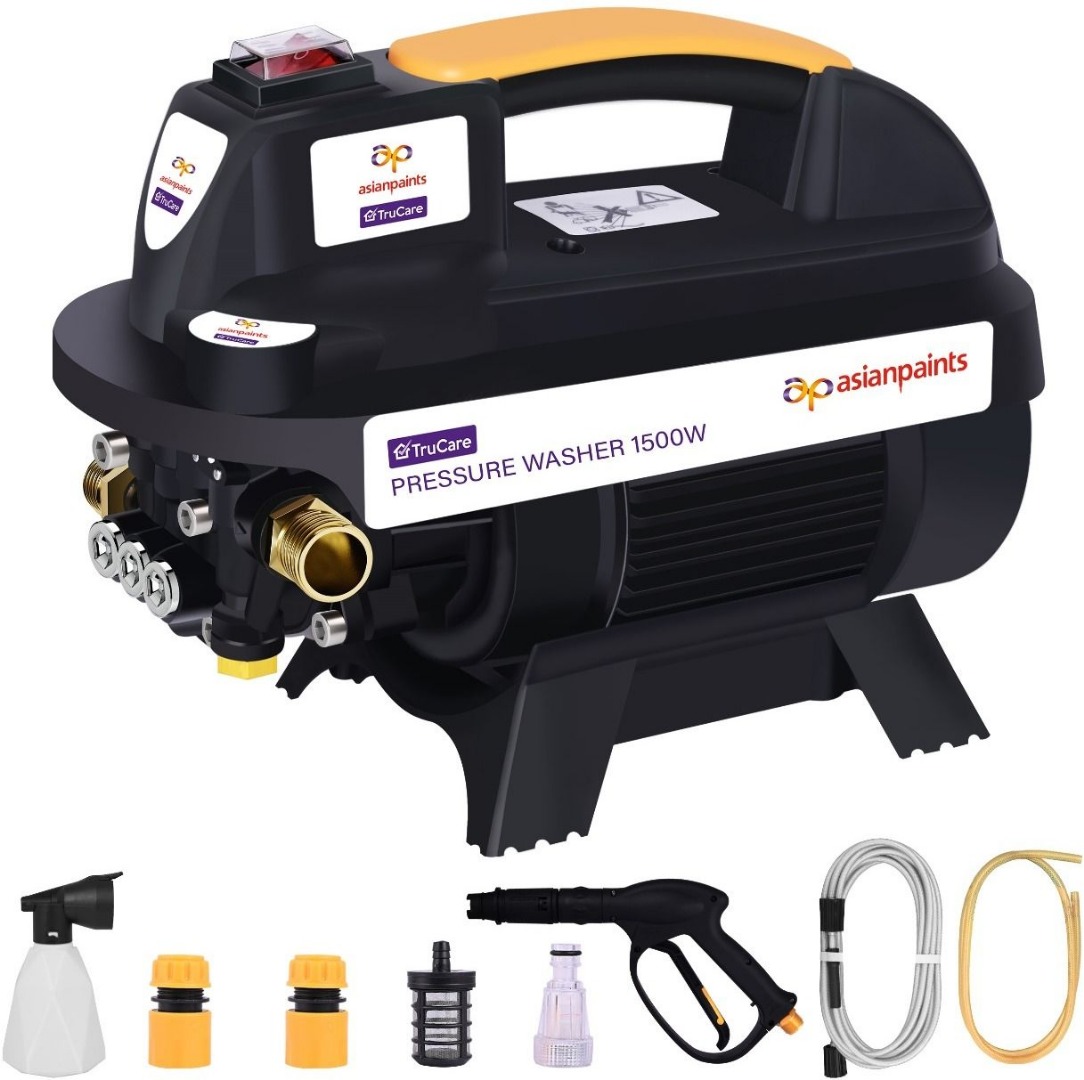 Asian Paints TruCare 1500W 110 bar | 6.5 litre/min Flow Rate | 8 Meters Outlet Hose Pipe Pressure Washer