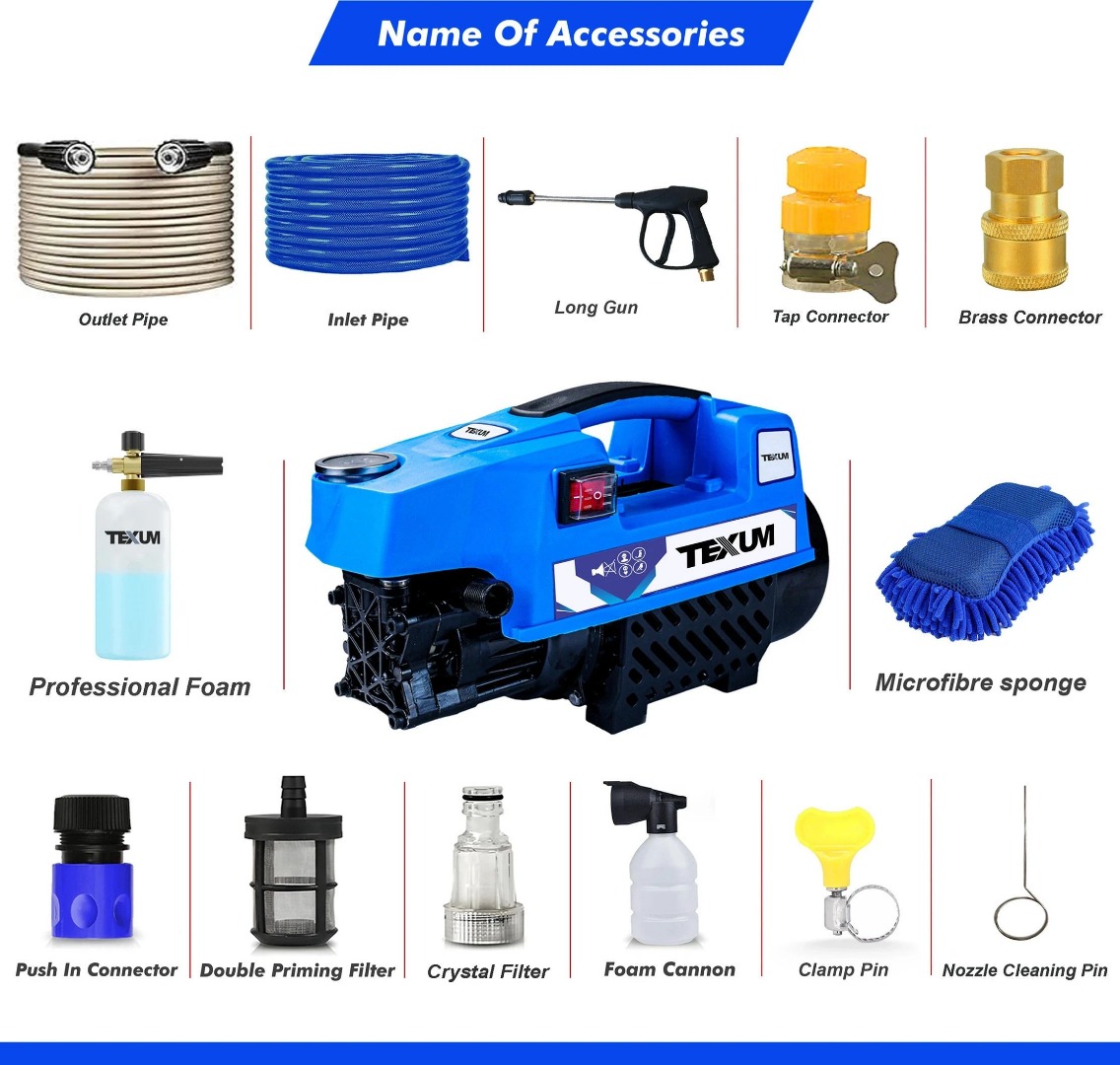 TEXUM TX-25D 2000 Watt, 165 Bars, 8 L/min Flow Rate High Pressure Washer
