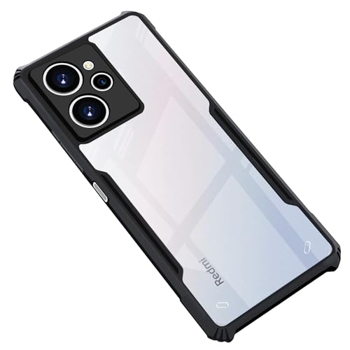 CEDO Redmi 12 (4G) Back Case Cover  Transparent Eagle Back Case Cover (Black)