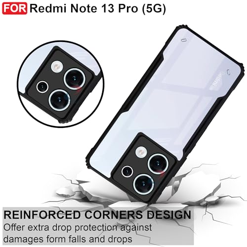 CEDO Redmi Note 13 Pro (5G) Back Case Cover - Transparent Eagle Back Case Cover (Black)