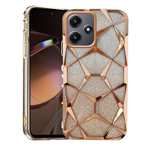 Glitter Case Compatible for Xiaomi Redmi 12 5G (Gold)