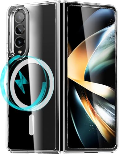 JGD PRODUCTS Magnetic Silicone Case for Samsung Galaxy Z Fold 3 5G Compatible with MagSafe (Clear)