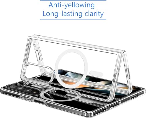 JGD PRODUCTS Magnetic Silicone Case for Samsung Galaxy Z Fold 3 5G Compatible with MagSafe (Clear)