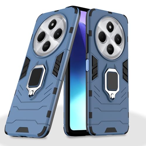 Pikkme D5 Tough Armor Back Cover Case for Redmi A4 5G / Redmi 14C 5G / Poco C75 5G (Blue)