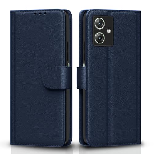 Pikkme Flip Cover Leather Finish for Moto G54 5G / G64 5G(Blue)