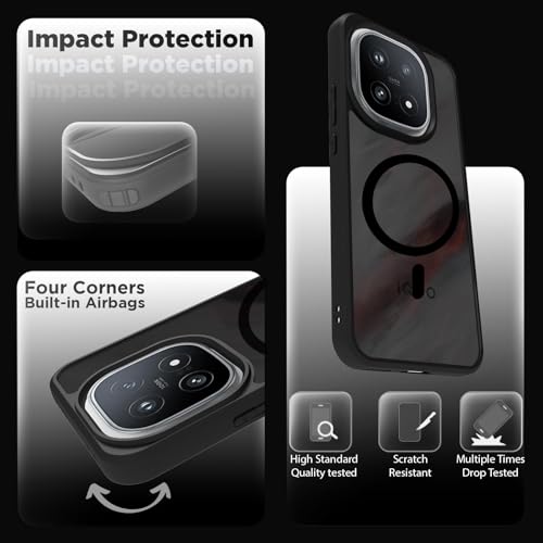 RIGGEAR Shockproof Sleek Hybrid Armor Magnetic Back Cover Case Compatible with MagSafe Accessories for iQOO 15 5G