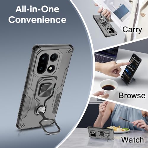 TheGiftKart Tough Armor Bumper Back Case Cover for OnePlus 15 5G (PC & TPU, Black)