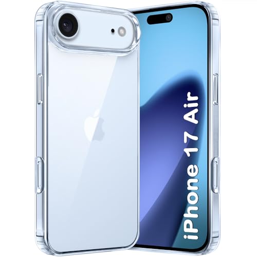 TheGiftKart Ultra-Hybrid Crystal Clear Back Case Cover for iPhone 17 Air (PC & TPU, Transparent)