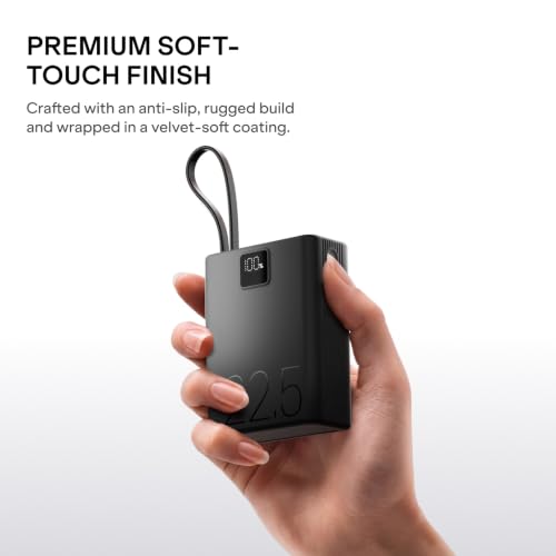 boAt New Launch Apex PB400 Pro; in-Built Type-C Cable; Ultra-Compact; 20000 mAh 2-Way 22.5W Fast Charging w/Triple Output; Digital Display; for Android, iPhone 17/16/Pro, Samsung, iPad (Shadow Black)