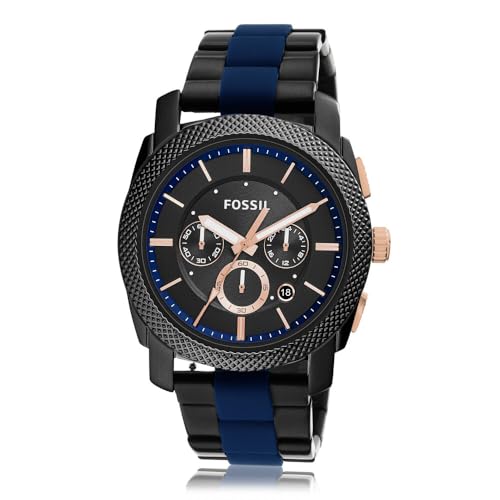 Fossil Analog Black dial men Watch FS5164 Stainless Steel, Multicolor Strap