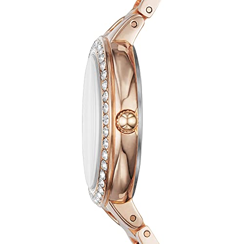 Fossil Stainless Steel Women Karli Rose Gold Dial Analog Watch Bq3181, Rose Gold Band