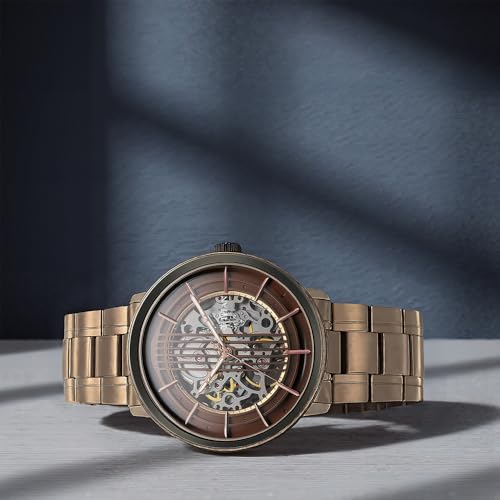 Titan Regalia Quartet Analog Brown Dial Automatic Stainless Steel Strap Watch for Men-NS1848KM05