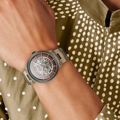 Titan Regalia Quartet Analog Brown Dial Automatic Stainless Steel Strap Watch for Men-NS1848KM05