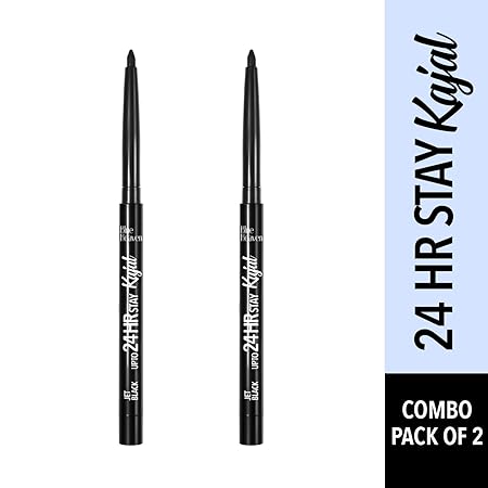 Blue Heaven 24 Hr stay Kajal Black waterproof, Pack of 2